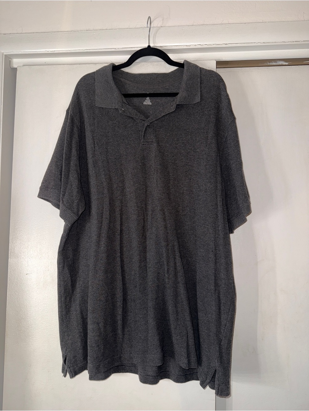 DXL Men's Dark Gray Polo Shirt - Classic Short Sleeve Cotton